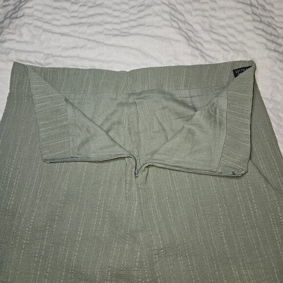 Cotton On Mini Skirt Womens S Sage Green Textured 100% Cotton A-Line Minimalist - Picture 3 of 8
